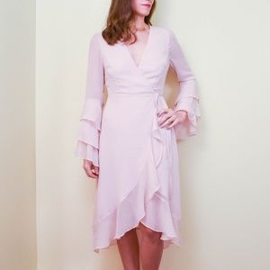 4/$25 FOREVER 21 Ruffled Wrap Dress Bell Sleeves